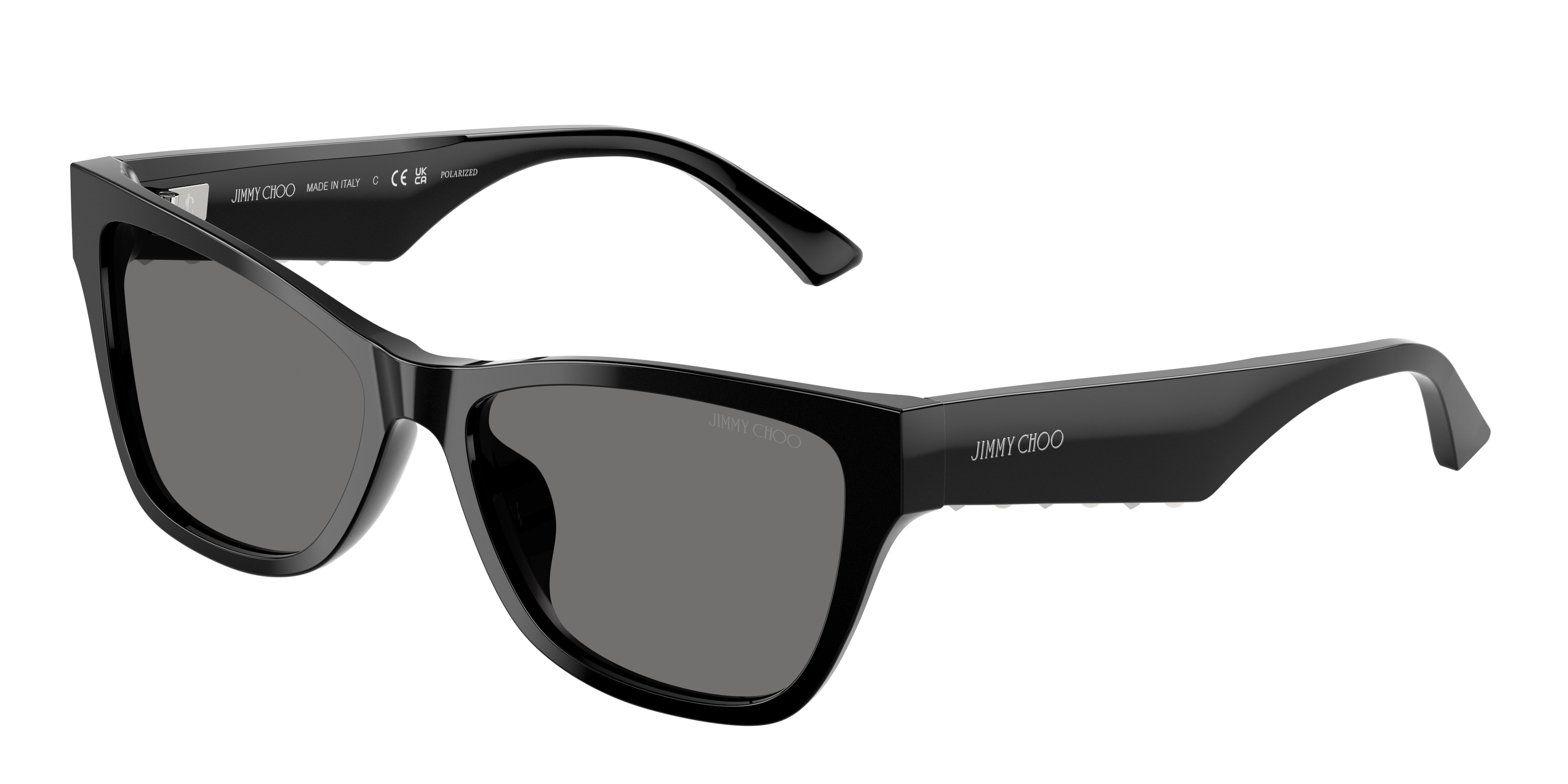 Jimmy Choo Damen JC5024HU 500081 Sonnenbrillen Acetat Schwarz Grau Pillow Polarisiert-image
